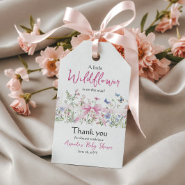 Etiqueta Para Presente Little Wildflower Floral Girl Pink Bow Baby Shower