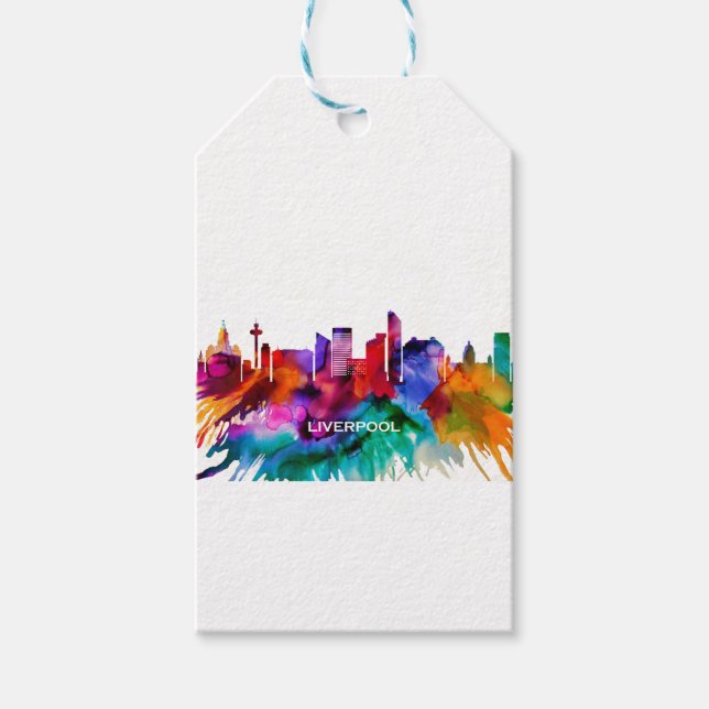 Etiqueta Para Presente Liverpool Skyline (Frente)