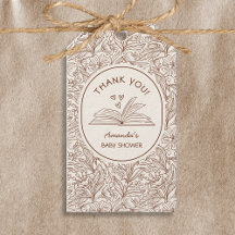 Livro Tema Marrom Floral Chá de Bebê Literário