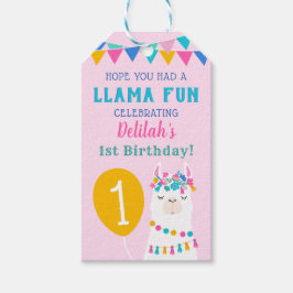 Etiqueta Para Presente Llama Diversão Pink Birthday Girl Favor