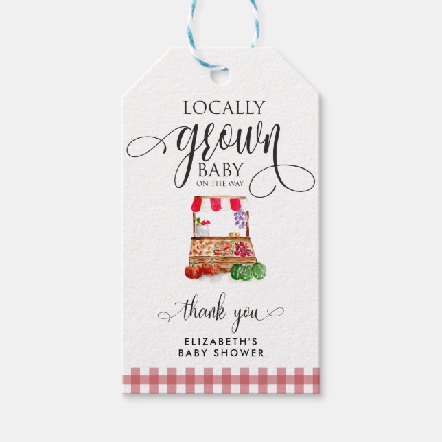 Etiqueta Para Presente Locally Grown Baby Shower Carrots Thank you (Frente)