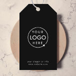 Etiqueta Para Presente Logotipo comercial | Preto profissional corporativ<br><div class="desc">Um simples modelo de negócios preto personalizado em um estilo moderno minimalista que pode ser facilmente atualizado com o logotipo e o texto de sua empresa. Se você precisar de ajuda para personalizar este produto, entre em contato comigo usando o botão de mensagem abaixo e terei todo o prazer em...</div>