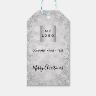 Etiqueta Para Presente Logotipo da empresa de inverno de prata de Natal