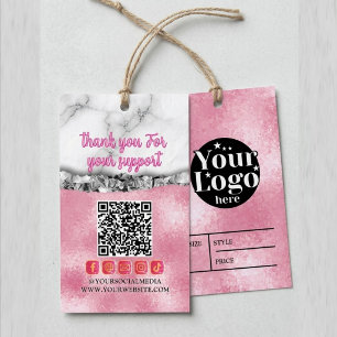 Etiqueta Para Presente Logotipo de código QR rosa personalizado Preço Han