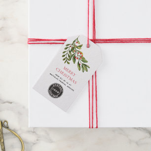 Etiqueta Para Presente Logotipo de negócios de verde de Natal feliz