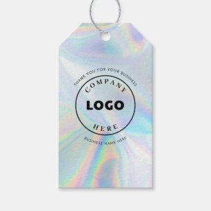 Etiqueta Para Presente Logotipo Empresarial Simples Holográfico Personali