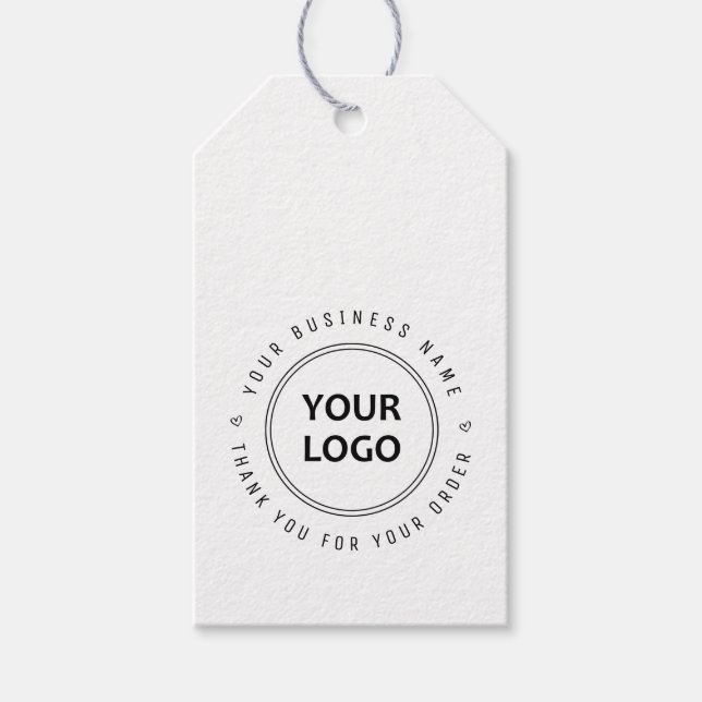 Etiqueta Para Presente logotipo personalizado de negócios obrigado (Frente)