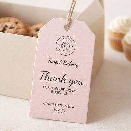 Etiqueta Para Presente Logotipo Personalizado de Padaria Agradecimento