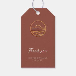 Etiqueta Para Presente logotipo sunset terracotta obrigado