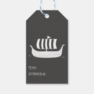 Etiqueta Para Presente Longboat do navio de Viking com cor feita sob