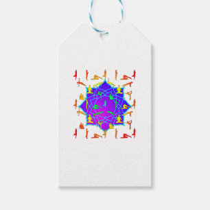 Etiqueta Para Presente Lotus Flower Com Yoga Poses