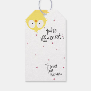 Etiqueta Para Presente Louco Cute “Você é Egg-cellente!” Piada de Frango 