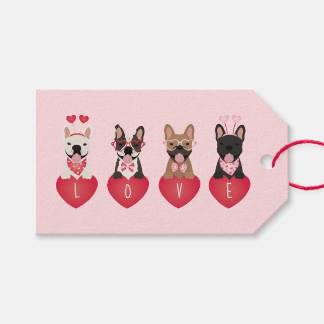 Etiqueta Para Presente Love Namorados French Buldog (Frente (horizontal))