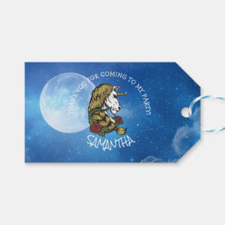 Etiqueta Para Presente Lua azul do Partido do Guerreiro Unicorn