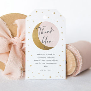 Etiqueta Para Presente Lua e estrelas chá de fraldas obrigado você