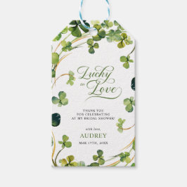Etiqueta Para Presente Lucky in Love Bridal Shower Green Shamrock