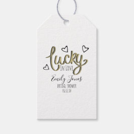 Etiqueta Para Presente Lucky in Love Hearts Bridal Shower