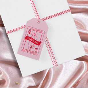 Etiqueta Para Presente Lucky In Love Pink & Red Bachelorette Favor
