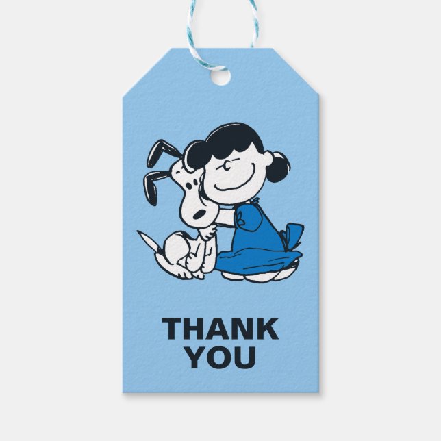 Etiqueta Para Presente Lucy Hugging Snoopy (Frente)
