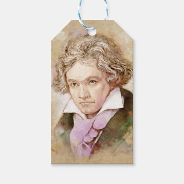 Etiqueta Para Presente Ludwig van Beethoven im Aquarell Stil (Frente)