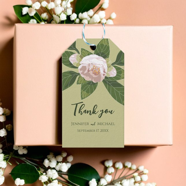 Etiqueta Para Presente Lush Flower e Greenery Elegante (Lush Flower and Greenery Elegant Gift Tags)