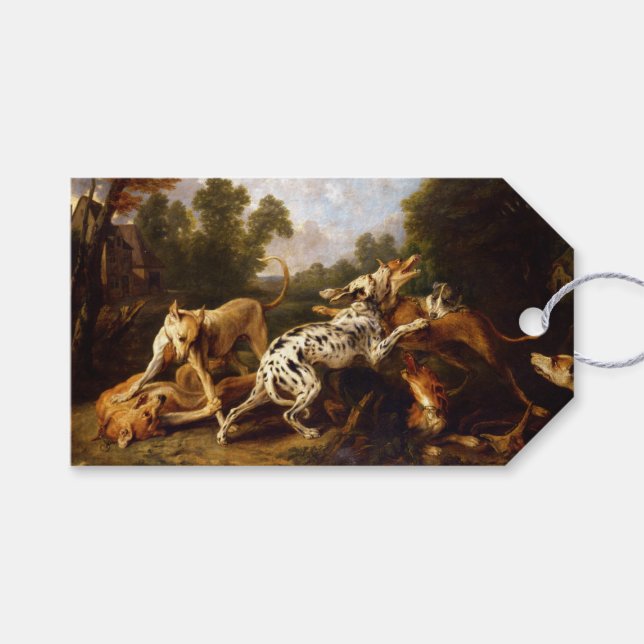 Etiqueta Para Presente Luta dos cães (por Frans Snyders) (Frente (horizontal))