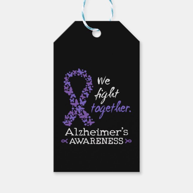 Etiqueta Para Presente Lutamos juntos - Consciência do mal de Alzheimer (Frente)