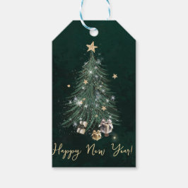 Etiqueta Para Presente Luxurious, artistic design with a festive tree
