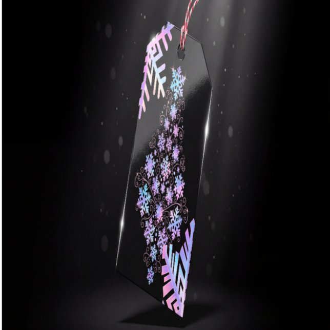 Etiqueta Para Presente Luxury Holographic Snowflake Christmas Collection (Criador carregado)