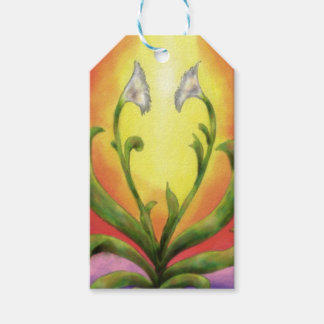 Etiqueta Para Presente luz brilhando sobre a flor do coração com flores b