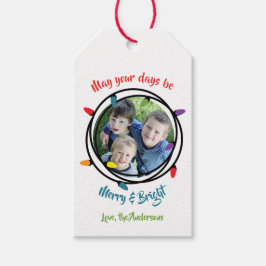 Etiqueta Para Presente Luzes de Natal felizes e brilhantes