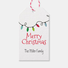Etiqueta Para Presente Luzes de Natal Merry Personalizadas
