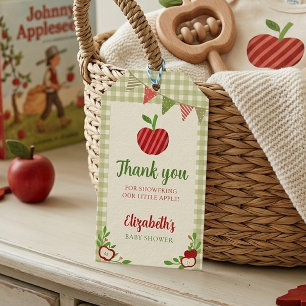 Etiqueta Para Presente Maçã dos Nossos Olhos Chá de Bebê Obrigado Gingham