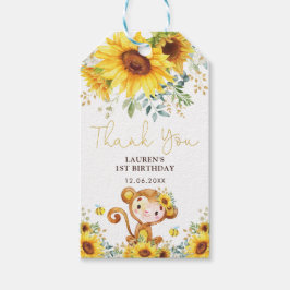 Etiqueta Para Presente Macaco-Bebê-Cheija-Cheija-Girassol-Vibrante