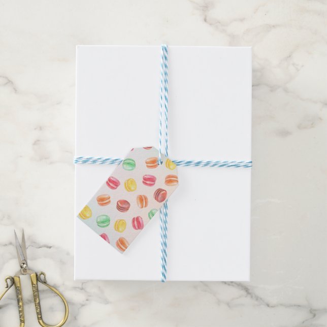 Etiqueta Para Presente Macarons Coloridos (Com cordão)