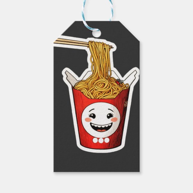 Etiqueta Para Presente Macarrão sorridente (Frente)