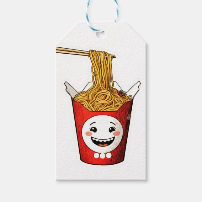 Etiqueta Para Presente Macarrão sorridente (Frente)