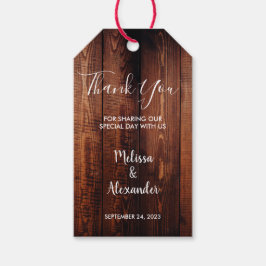 Etiqueta Para Presente Madeira de celeiro russa Obrigado casamento