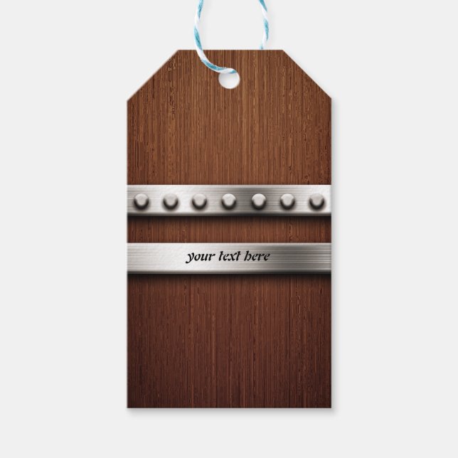 Etiqueta Para Presente Madeira e metal (Frente)