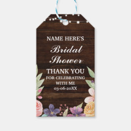 Etiqueta Para Presente Madeira Obrigado Marcar Chá de panela de Flor Russ