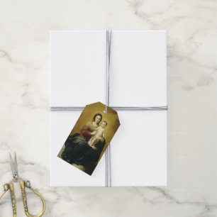 Etiqueta Para Presente Madonna e criança, Tag do presente do Natal das