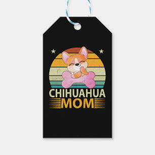 Etiqueta Para Presente Mãe Chihuahua Vintage Amantes de Cães Dia das Mães