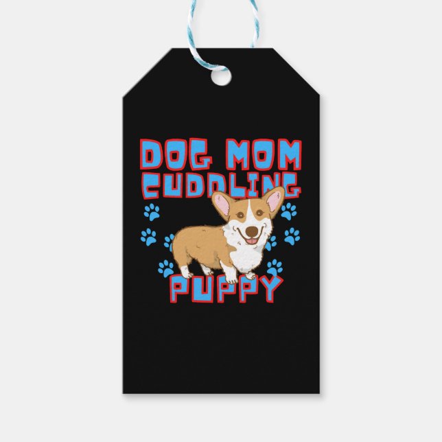 ETIQUETA PARA PRESENTE MÃE DE CACHORRO, CACHORROS AMANTES (Frente)