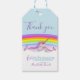 Etiqueta Para Presente Mãe e chá de fraldas-arco-íris de bebês-narval (Frente)