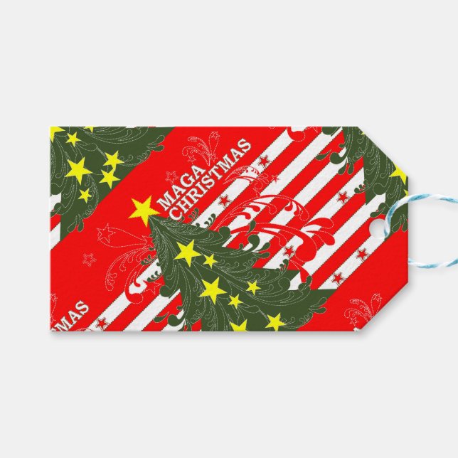 Etiqueta Para Presente MAGA Christmas Patriotic (Frente (horizontal))