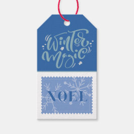 Etiqueta Para Presente Magia de inverno do Noel de Carimbo Retroativo Per