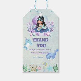 Etiqueta Para Presente Magia Mermaid Watercolor Obrigado