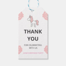 Magical Pink Unicorn Birthday Party Thank you