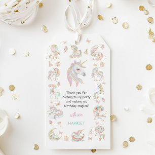 Etiqueta Para Presente Magical Watercolor Unicorns - Obrigado