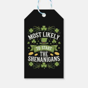 Etiqueta Para Presente Mais Propenso a Iniciar a Travessura St Patricks